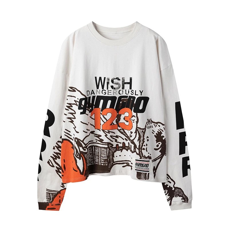 Graphic Long Sleeve Tee Off-White - Related Product - Cnfans