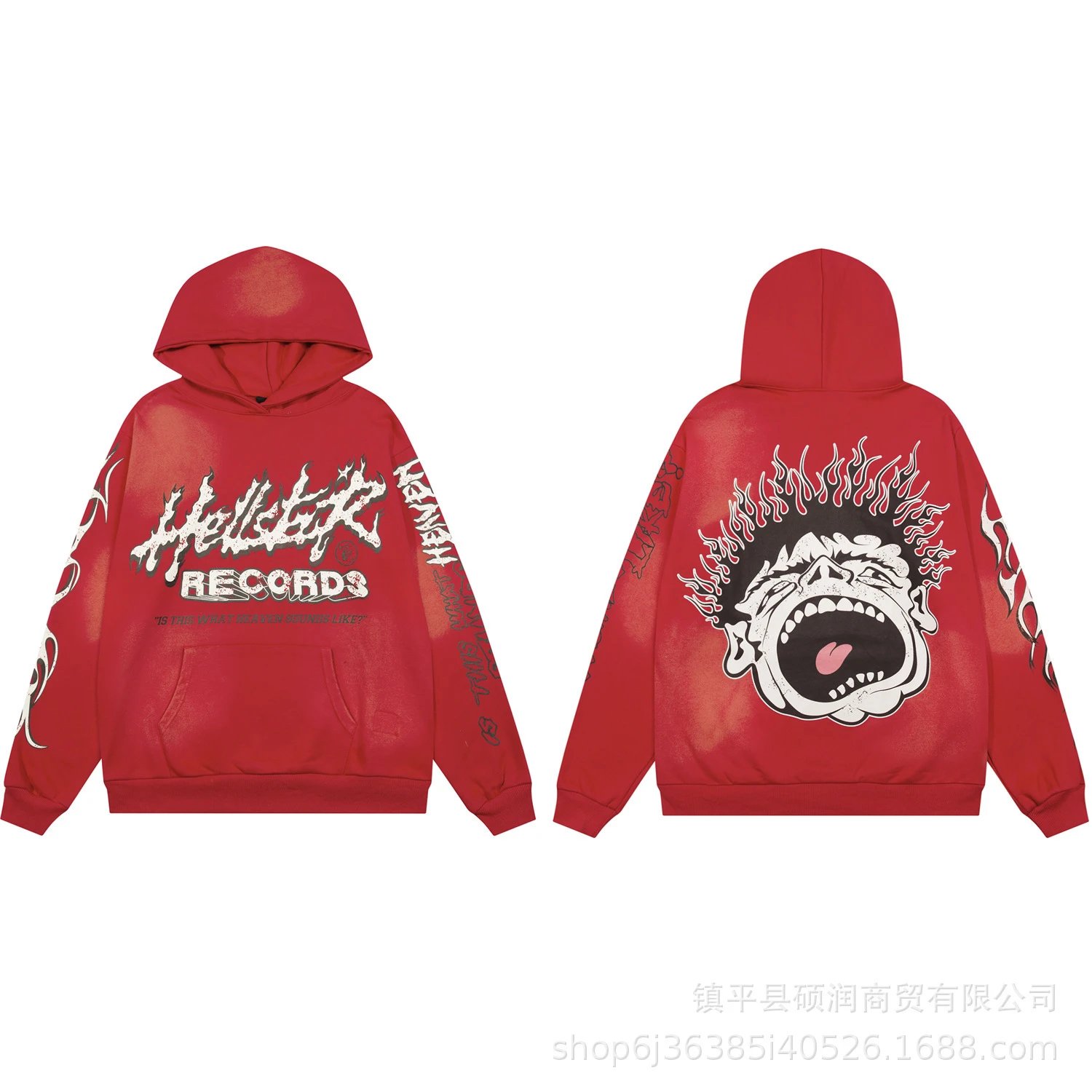 Graphic Hoodie Tracksuit Crimson - Hellstar - Cnfans - $35.16