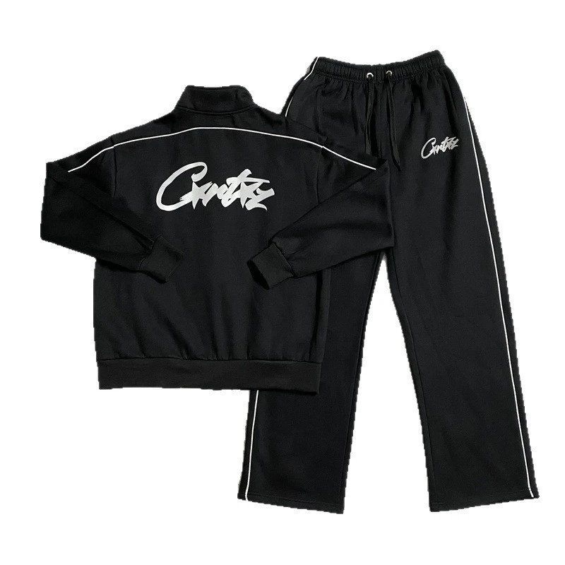 Corteiz Reflective Logo Track Set Black - High Quality Product Image - Cnfans