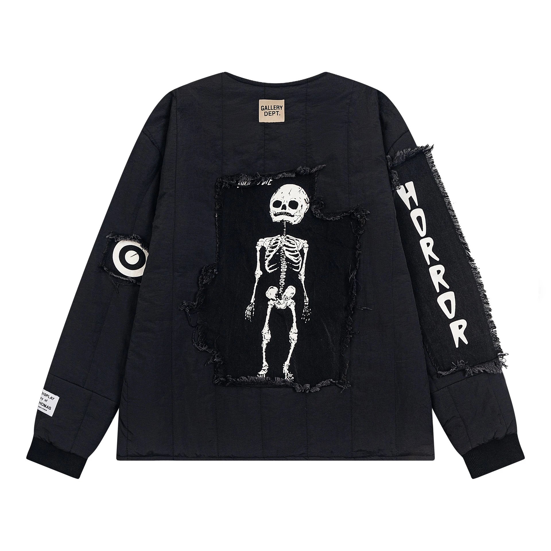 Skeleton Patchwork Cotton Jacket Onyx - Gallery Image 5 - Detailed View