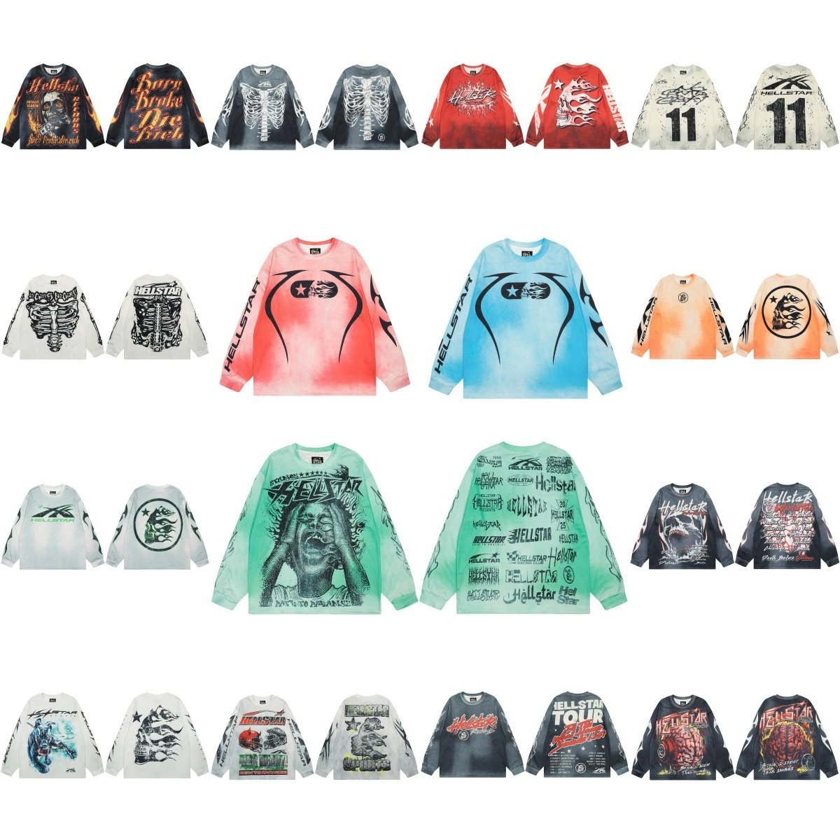 Streetwear Graphic Long Sleeve Tee Frost Grey - Gallery Image 1 - Detailed View