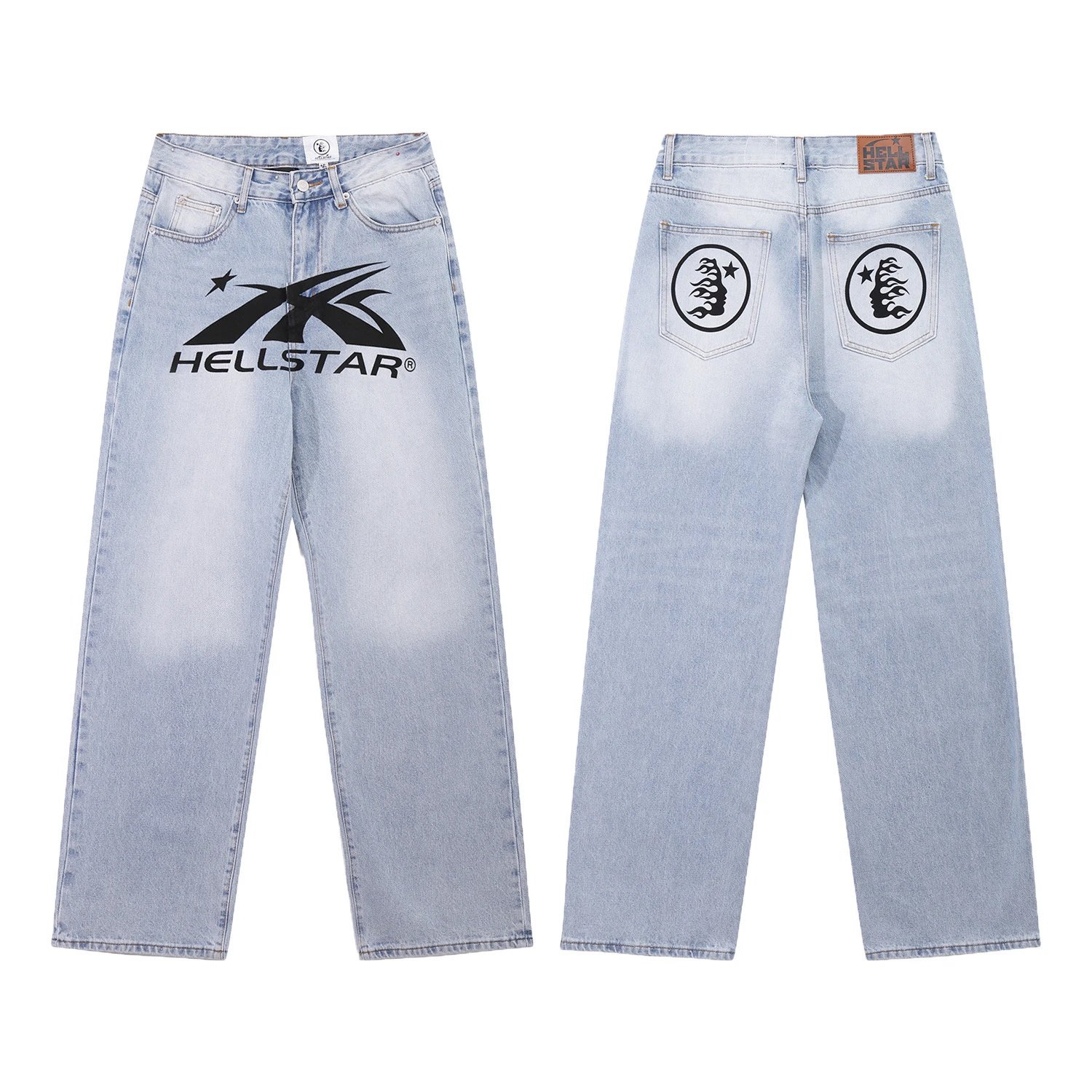 High Street Washed Denim Pants Icy Blue - Related Product - Cnfans