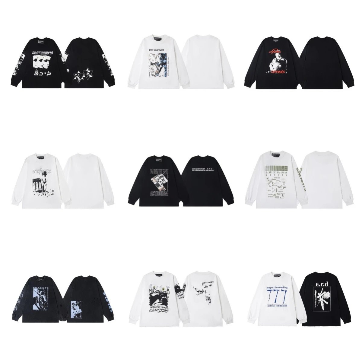 ERD Graphic Washed Long Sleeve Tee Multi - High Quality Product Image - Cnfans