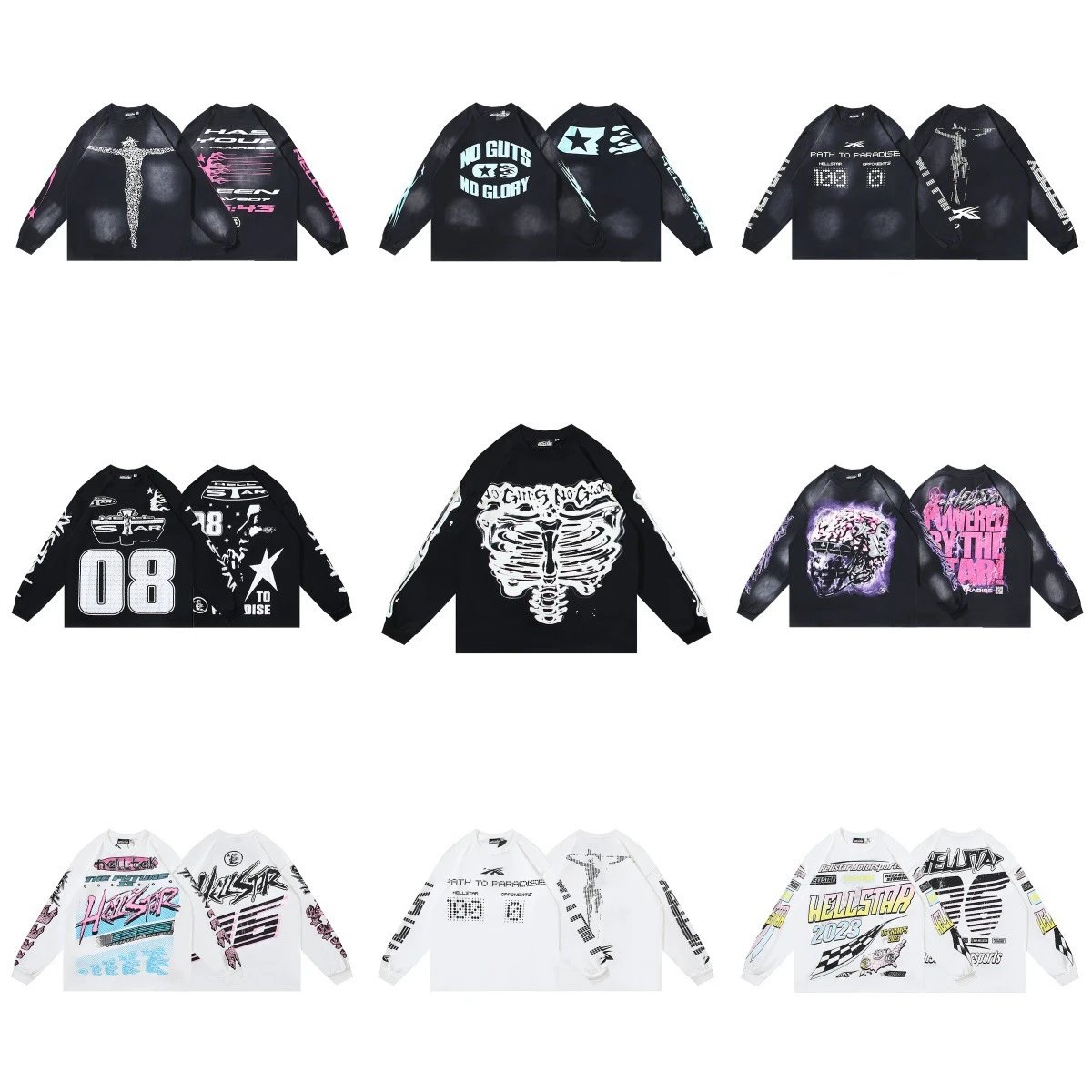 Graphic Long Sleeve Tee, Midnight Black - Gallery Image 1 - Detailed View