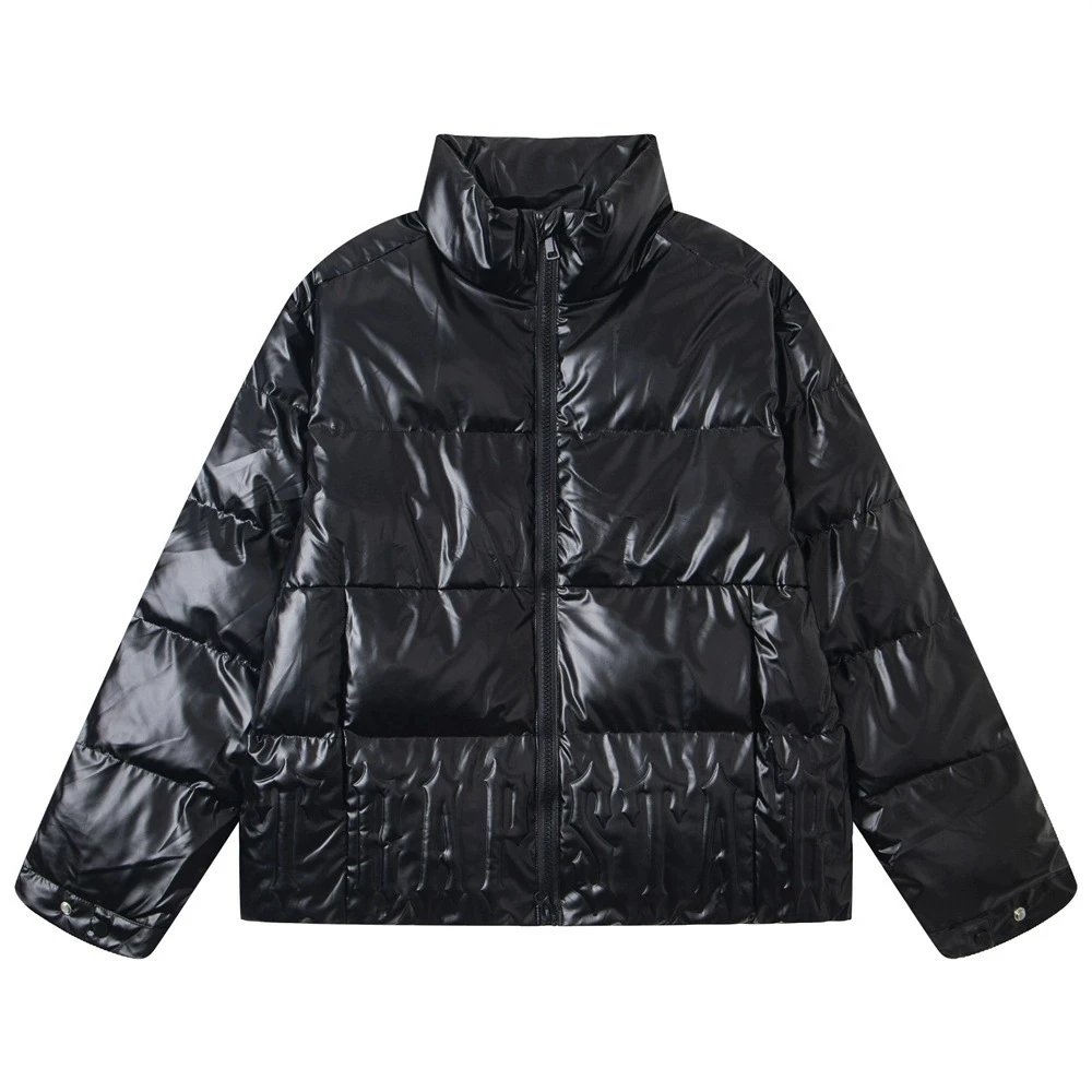 Trapstar Glossy Logo Puffer Jacket Black - Gallery Image 3 - Detailed View