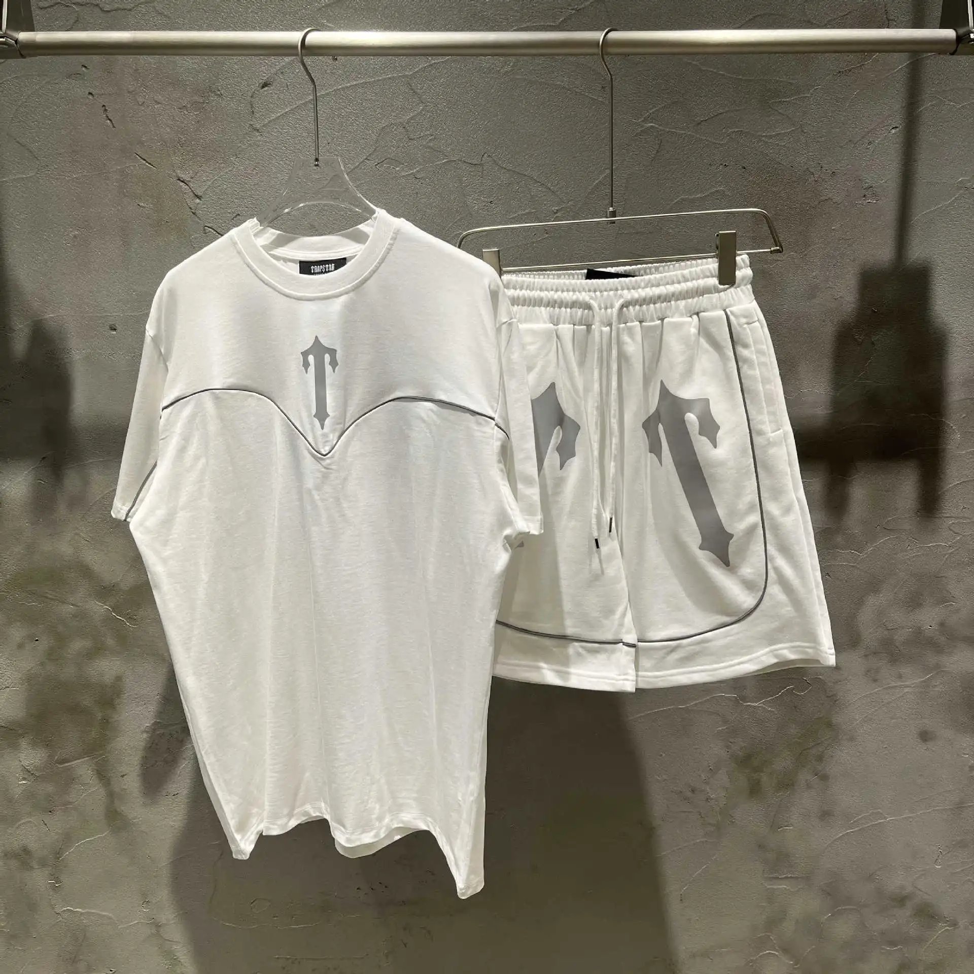 Reflective Letter Print T-Shirt Shorts Set Multi - Gallery Image 3 - Detailed View