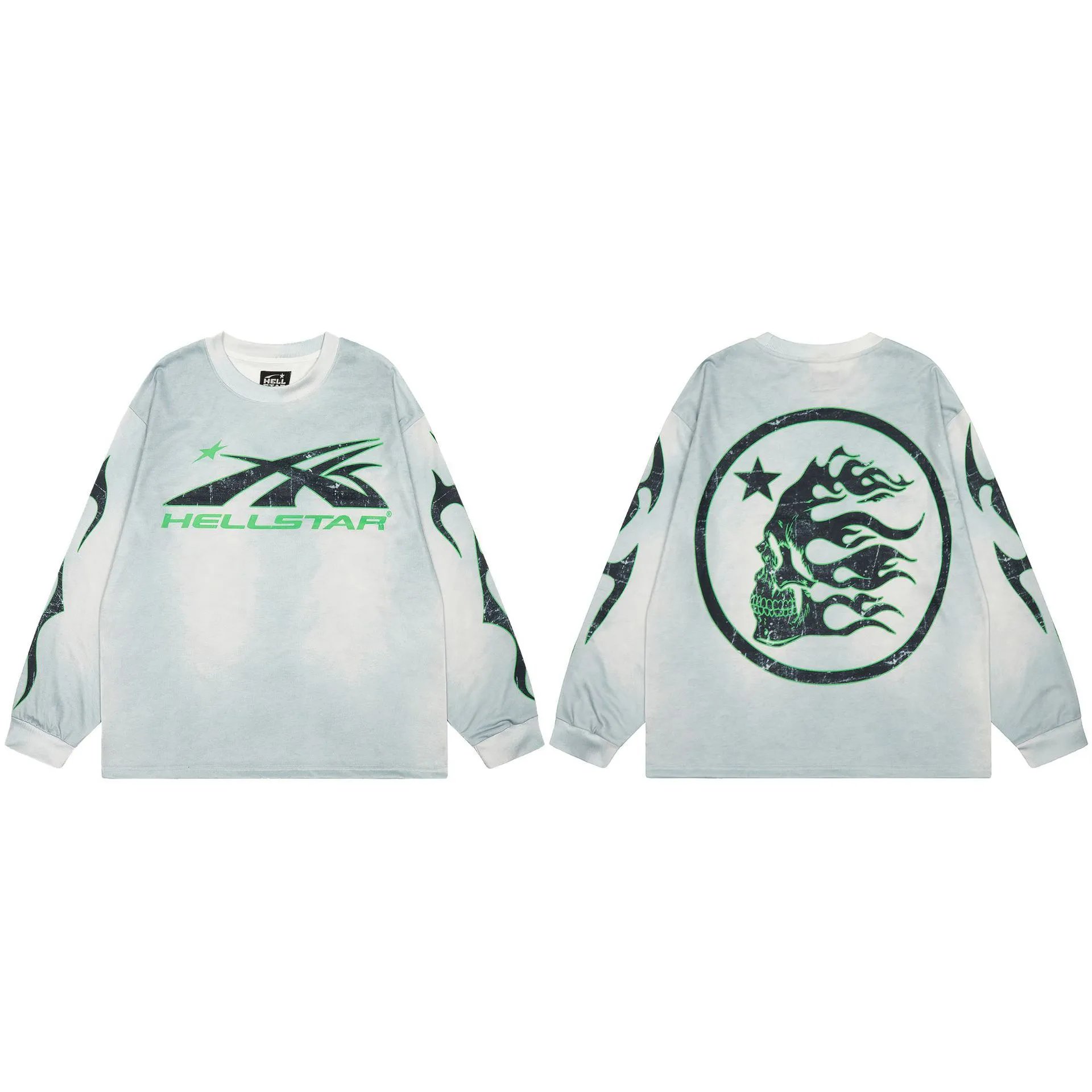 Streetwear Graphic Long Sleeve Tee Frost Grey - Related Product - Cnfans