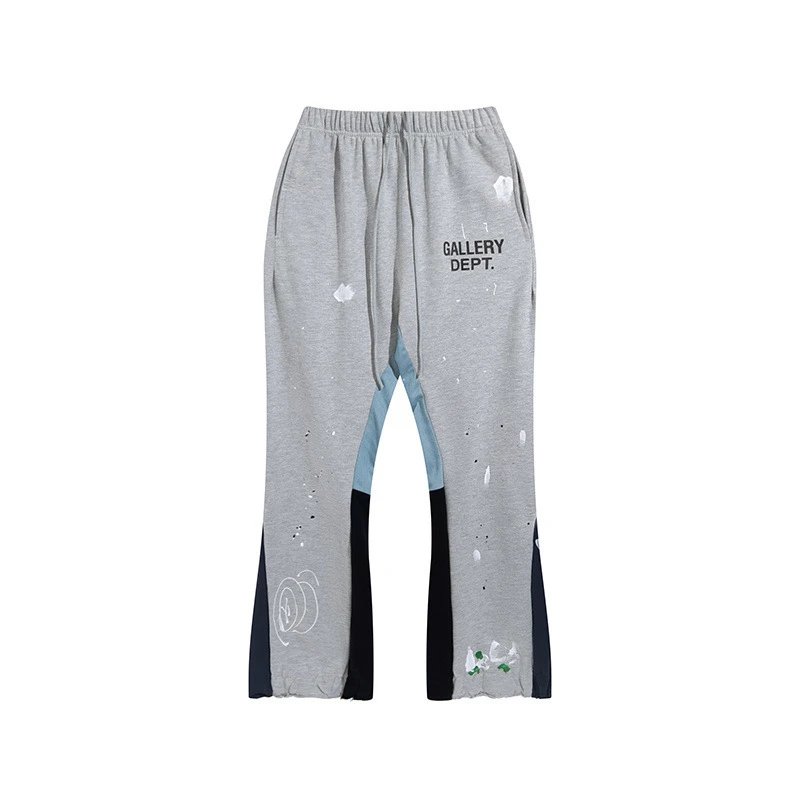 Street Style Paint Splatter Joggers Ash Grey - Gallery Dept - Cnfans - $35.16