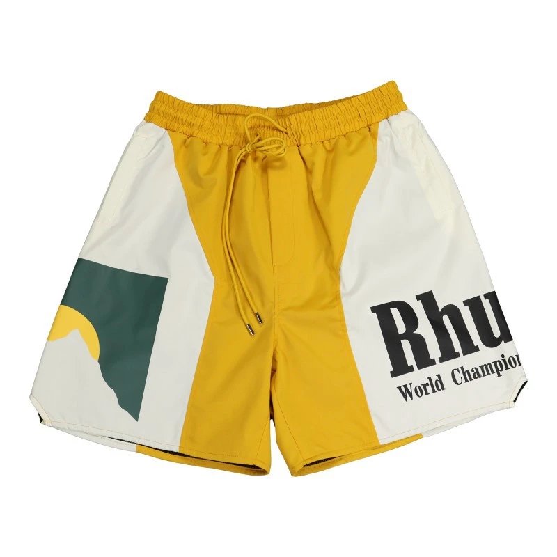 Graphic Swim Shorts Honey Mustard - Rhude - Cnfans - $23.55
