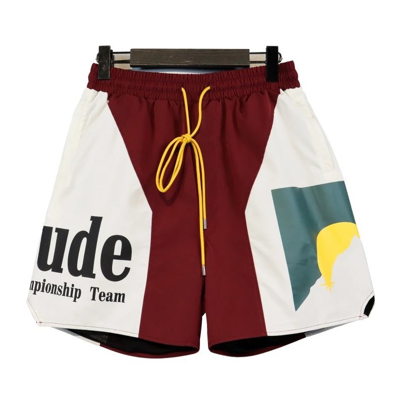 Men's Graphic Shorts Burgundy - Rhude - Cnfans - $23.55
