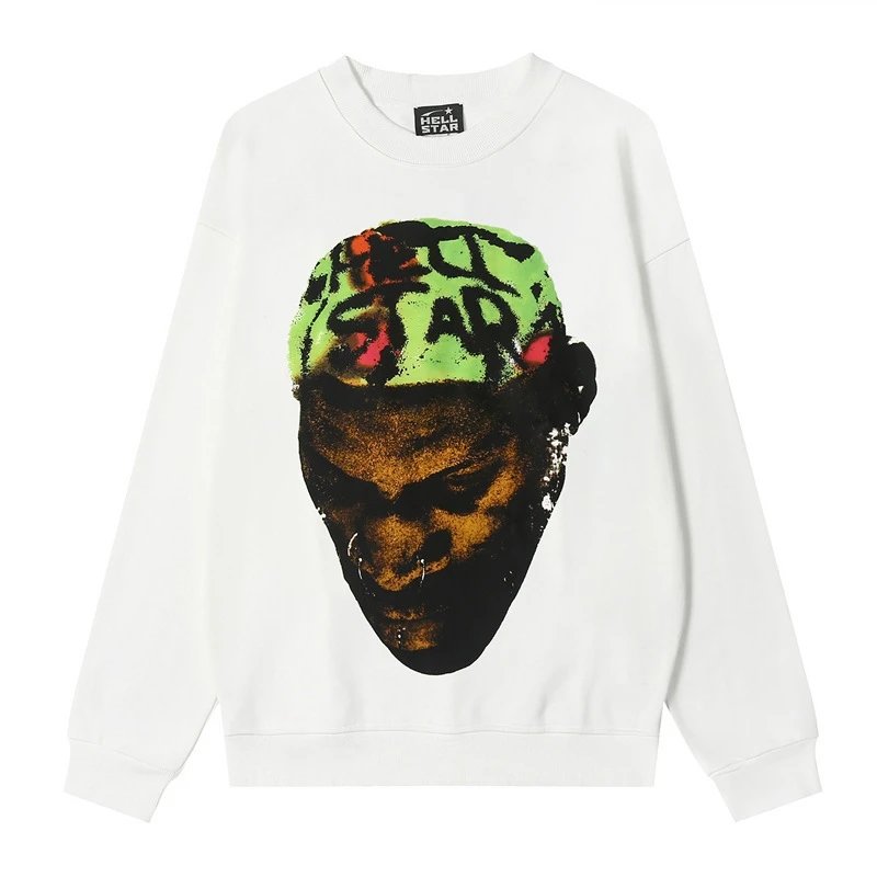 Unisex Streetwear Graphic Crewneck Sweatshirt Ivory - Hellstar - Cnfans - $30.00