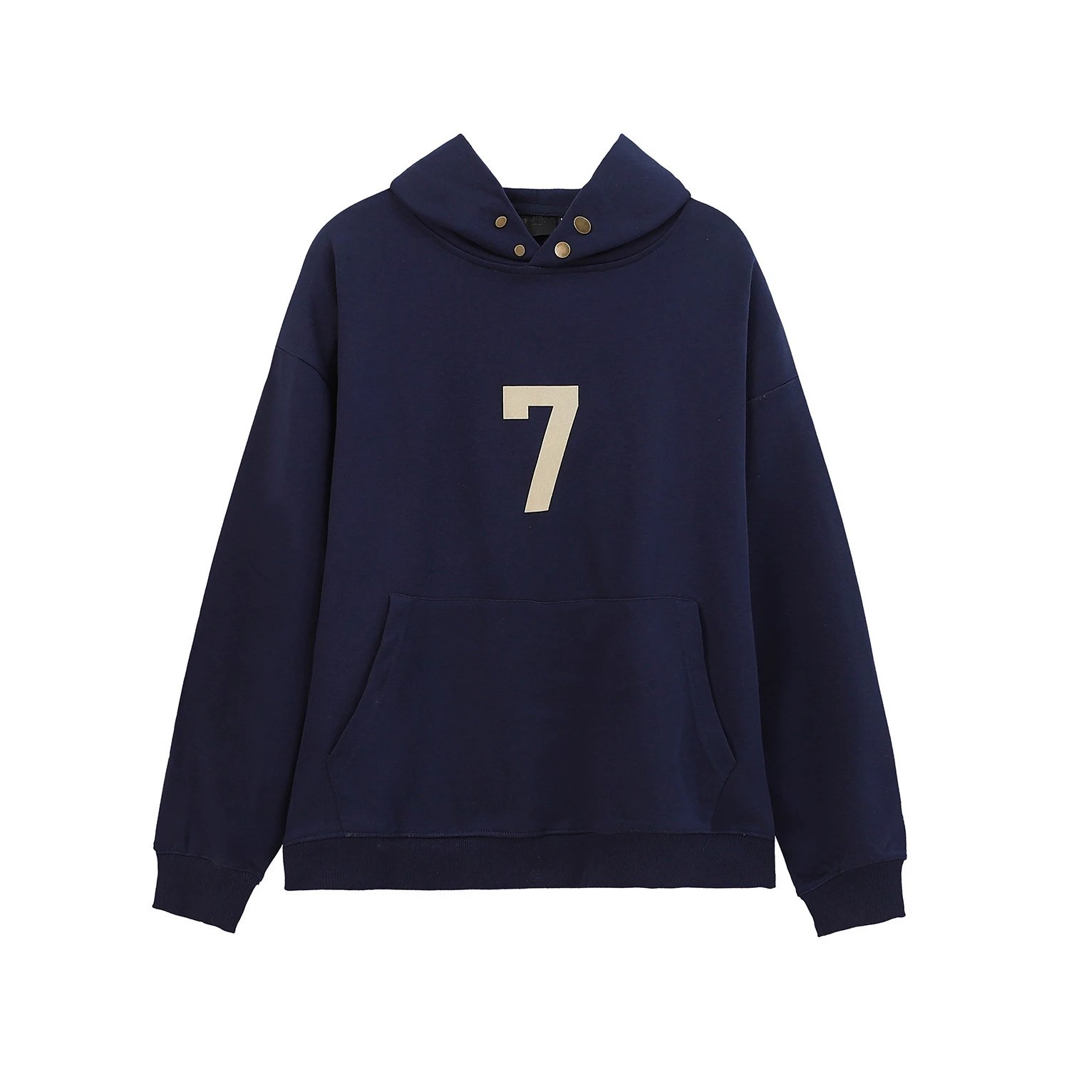 Oversized Fleece Graphic Number 7 Hoodie Unisex Midnight Navy - Related Product - Cnfans