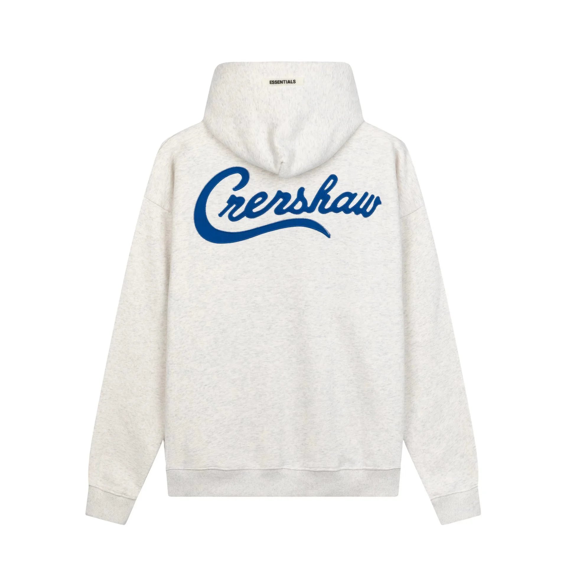 Unisex Streetwear Cotton Hoodie Crenshaw Script Royal Blue - Gallery Image 2 - Detailed View