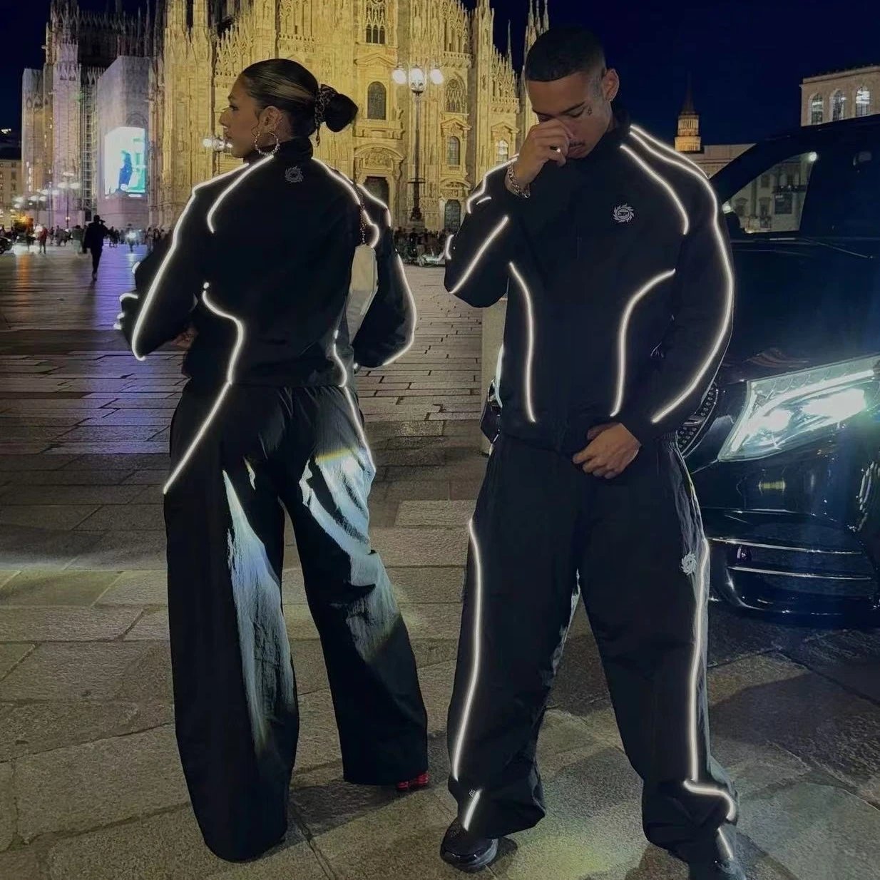 BP Reflective Stripe Joggers Black - Gallery Image 2 - Detailed View