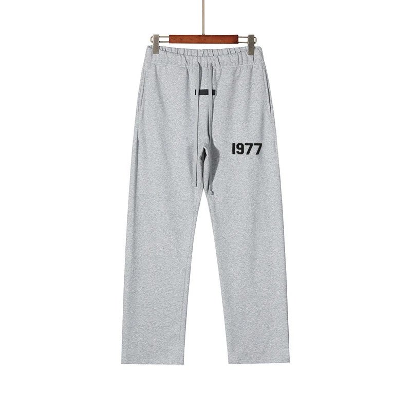 High Street Essentials 1977 Flocked Casual Sweatpants Grey Beige - Essentials - Cnfans - $33.23