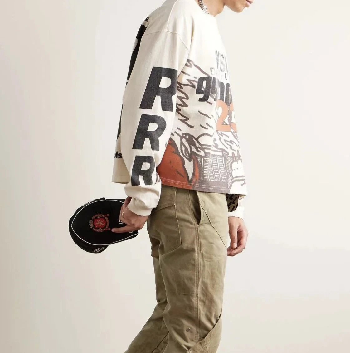 Graphic Long Sleeve Tee Off-White - Gallery Image 2 - Detailed View