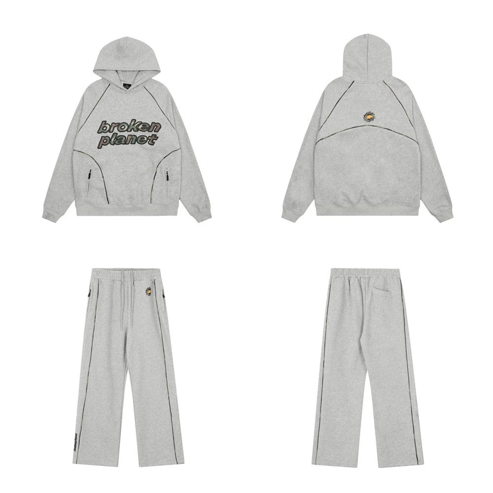 Broken Planet Hoodie Set Grey - High Quality Product Image - Cnfans