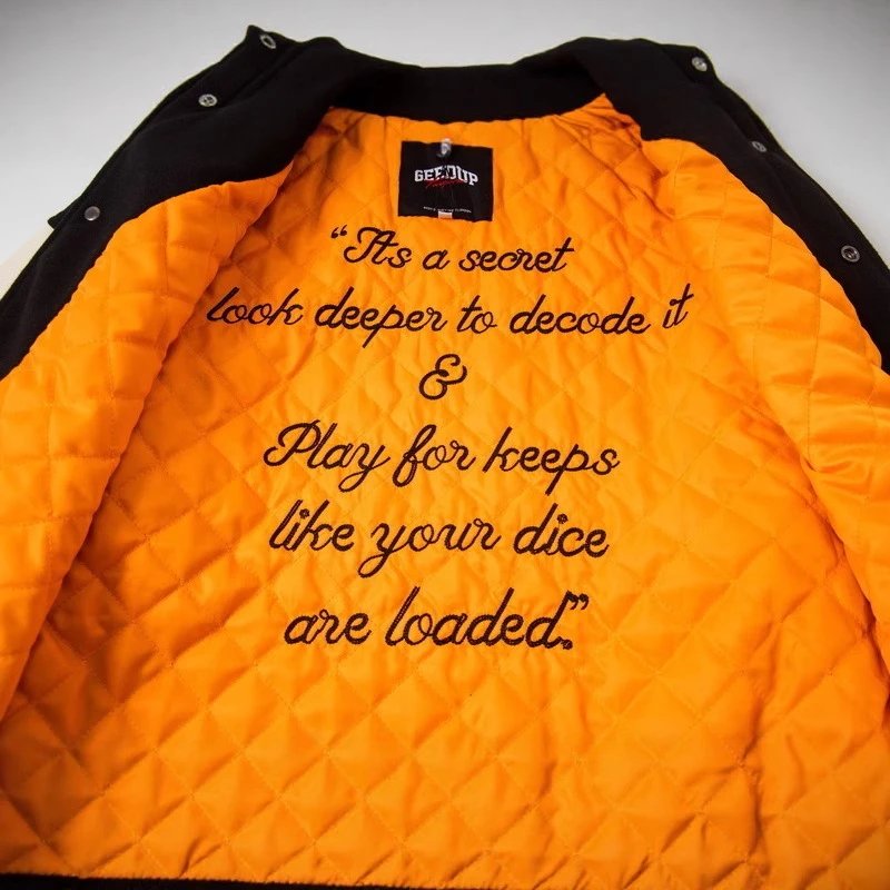 Tra Alphabet Embroidered Varsity Jacket Multi - Gallery Image 4 - Detailed View