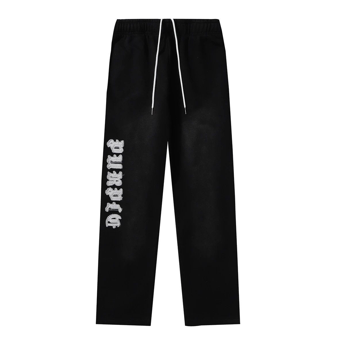 Washed Towel Embroidered Hoodie Pants Set Onyx Black - Purple Brand - Cnfans - $38.71