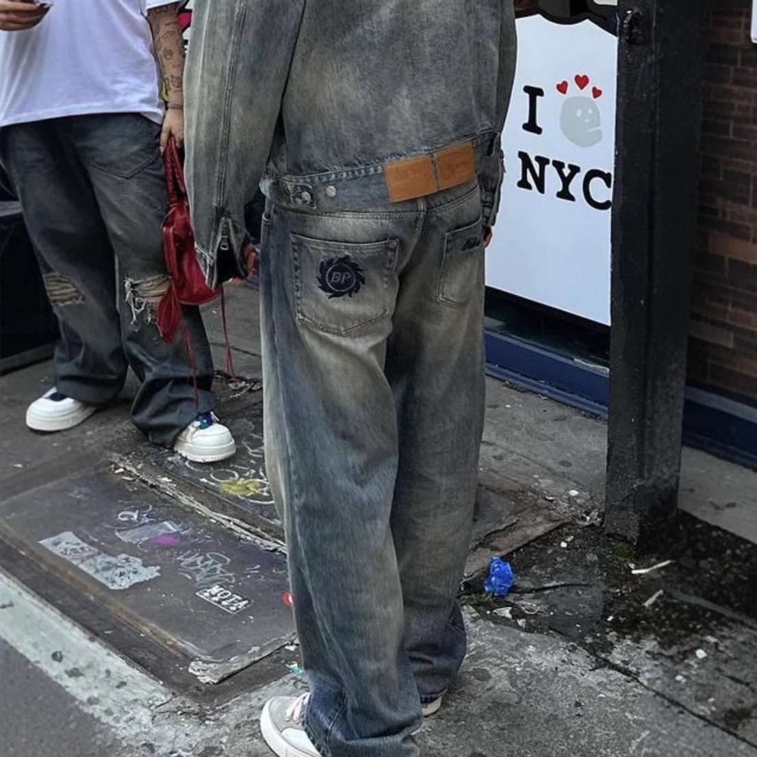 BP Embroidered Washed Jeans Blue - Gallery Image 4 - Detailed View