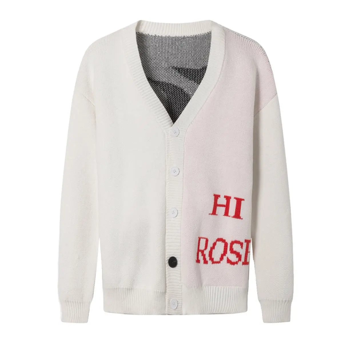 Oversized Knit Cardigan Sweater Ivory - Gallery Image 1 - Detailed View