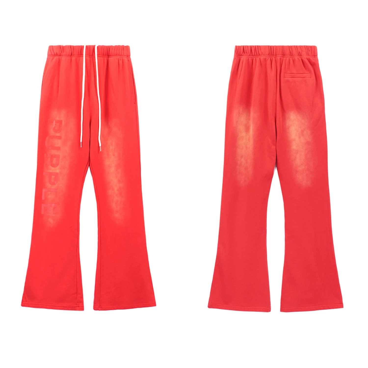 Washed Tie-Dye Hoodie Set in Crimson - Purple Brand - Cnfans - $36.77