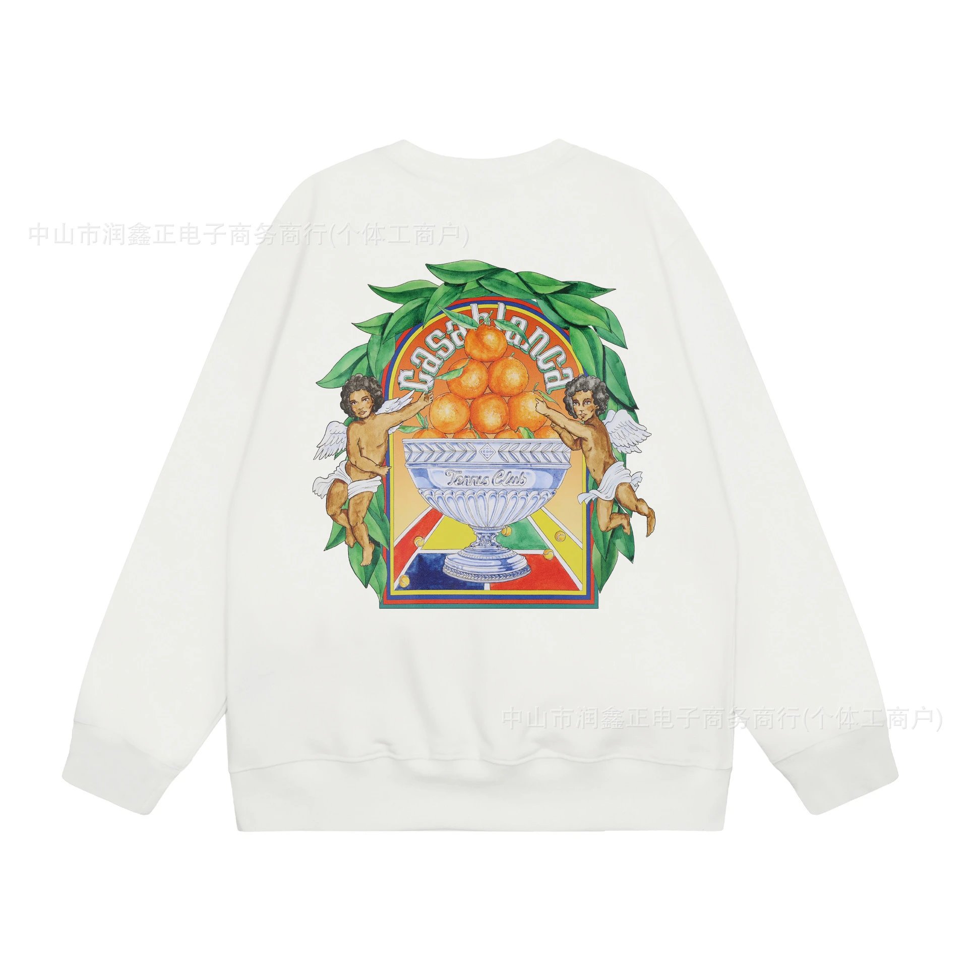 Geometric Street Crewneck Sweatshirt Ivory - casa - Cnfans - $27.10