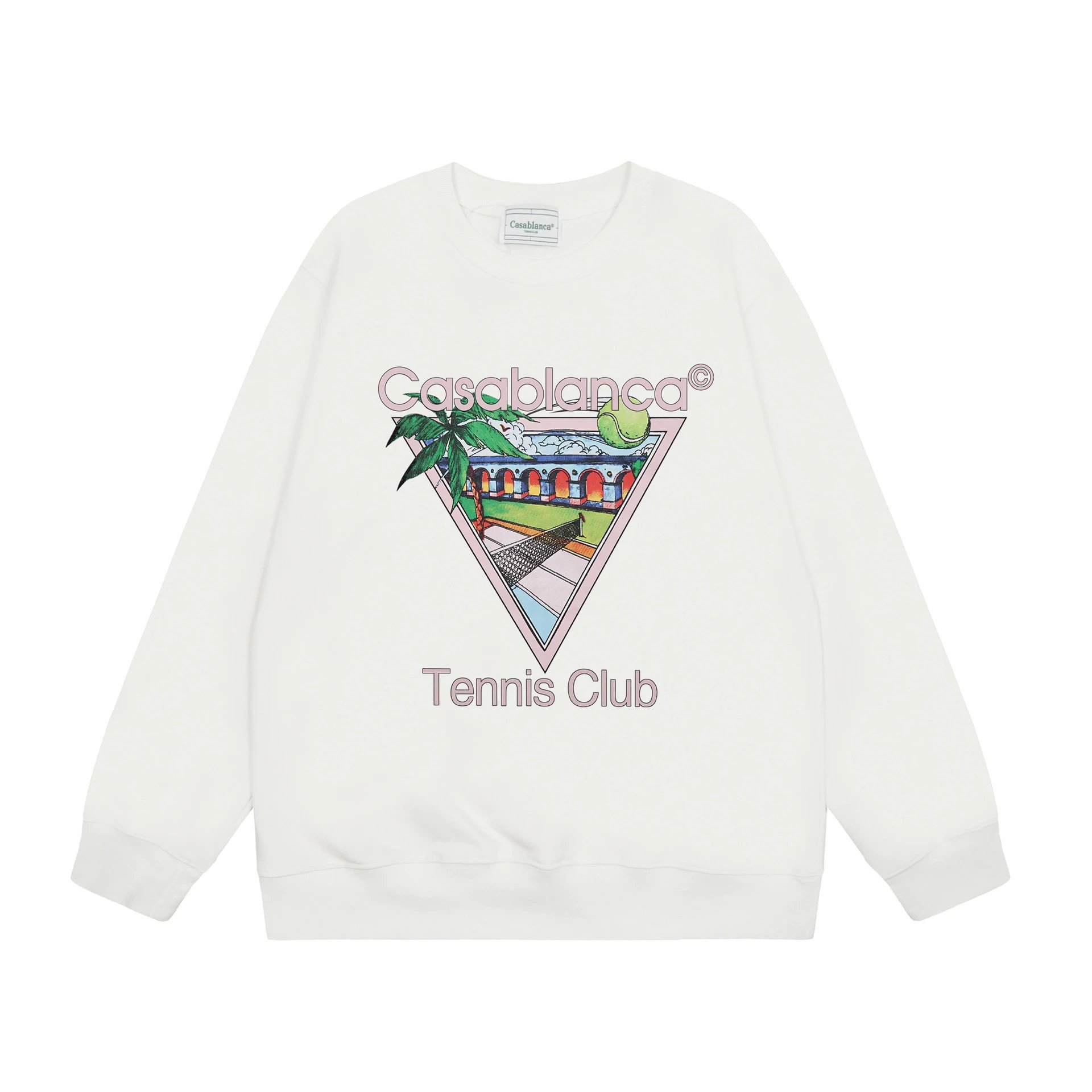 Geometric Crew Sweatshirt, Ivory - casa - Cnfans - $27.10