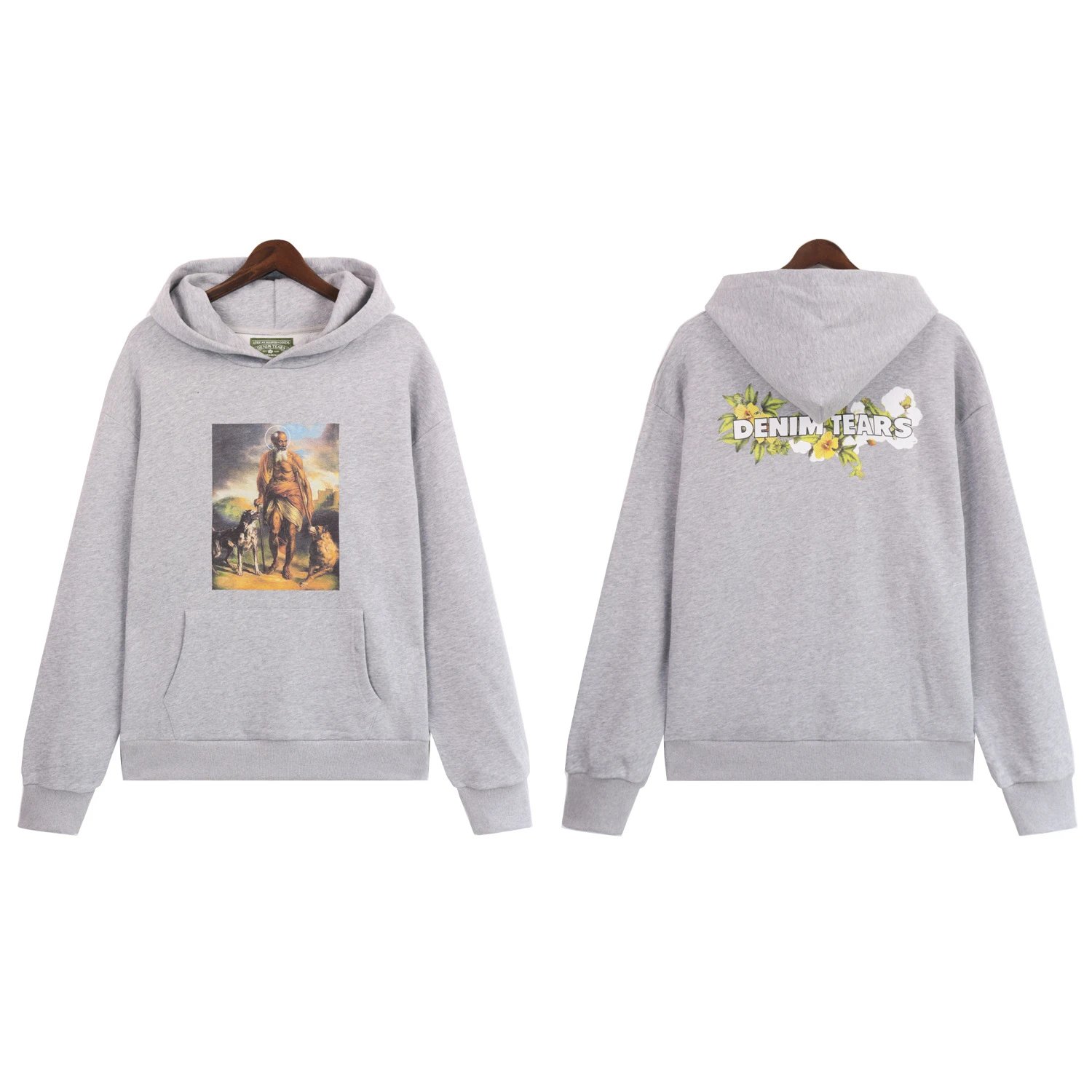 High Street Cotton Hoodie in Charcoal - Gallery Image 5 - Detailed View