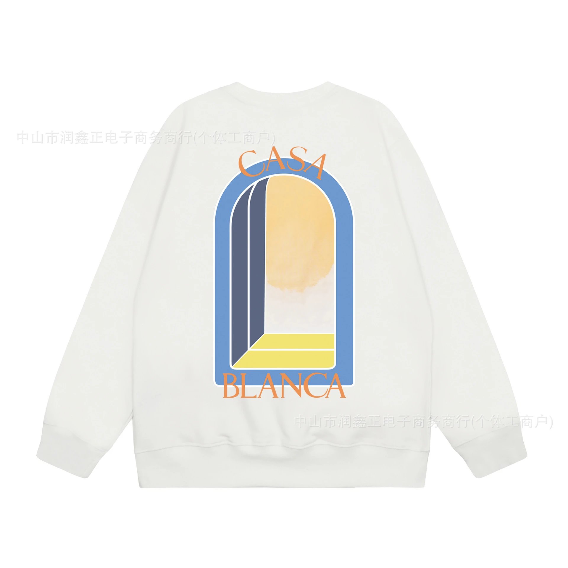 Geometric Graphic Crewneck Sweatshirt Ivory 2 - casa - Cnfans - $27.10
