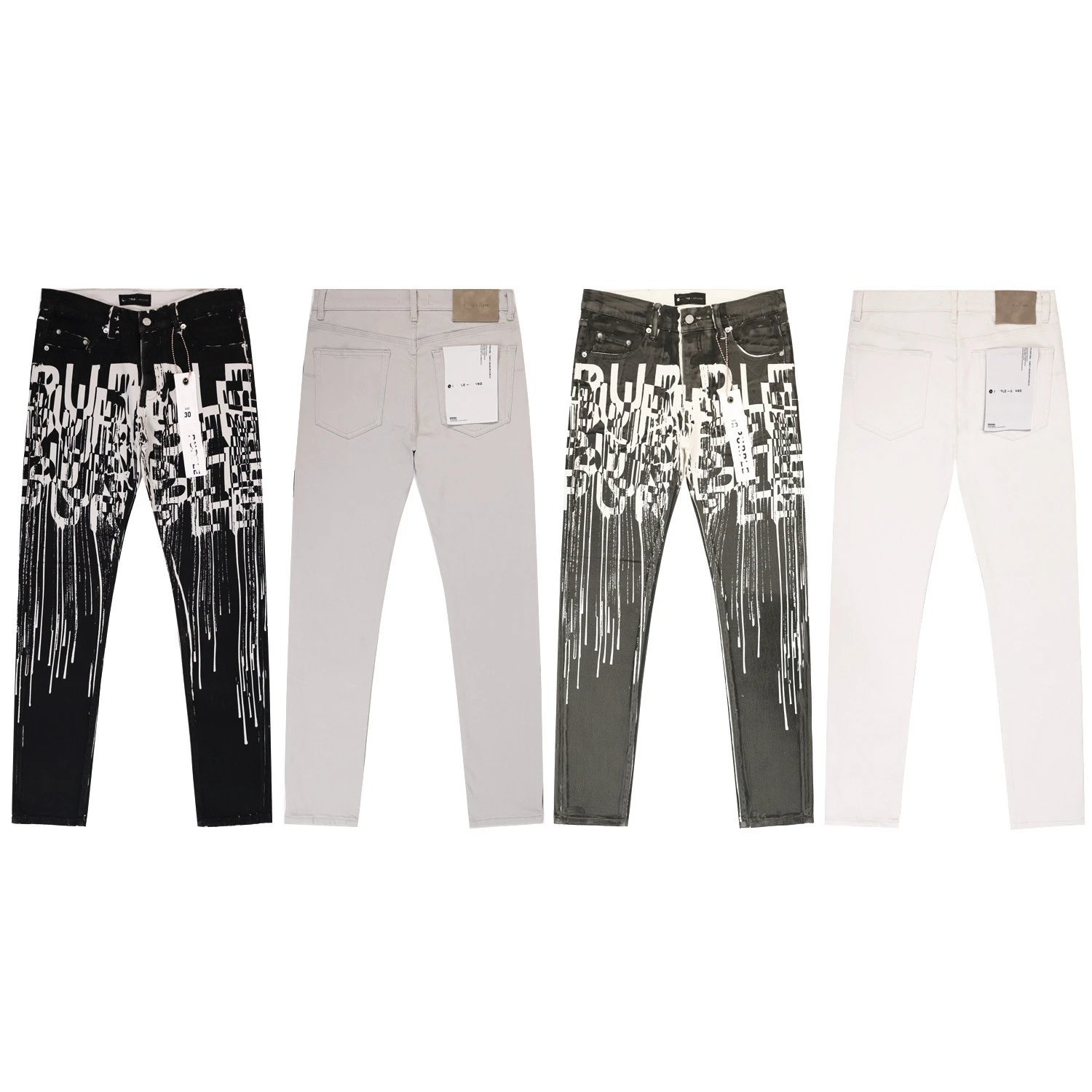 Washed Denim Multi-Button Pants in Charcoal - Gallery Image 1 - Detailed View