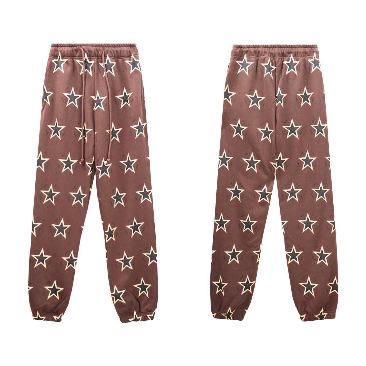 Unisex Star Print Tracksuit Coffee Brown - DenimTears - Cnfans - $33.23
