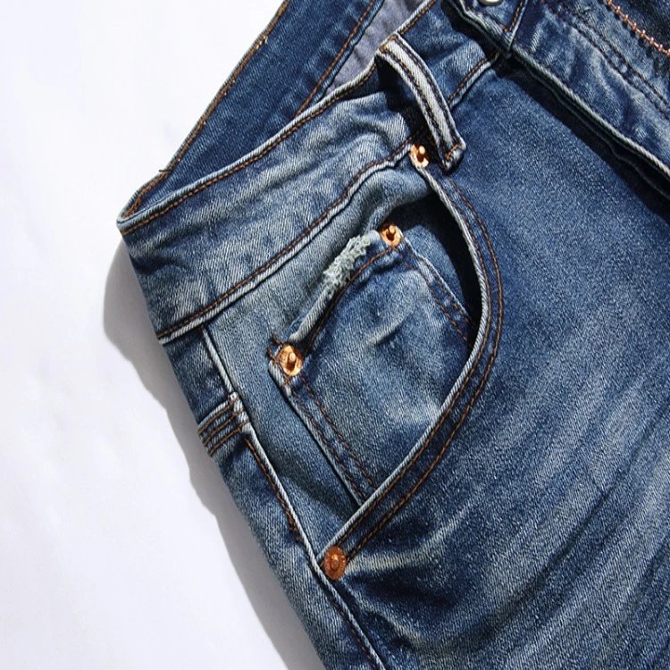 Distressed Denim Jeans Indigo - Gallery Image 3 - Detailed View