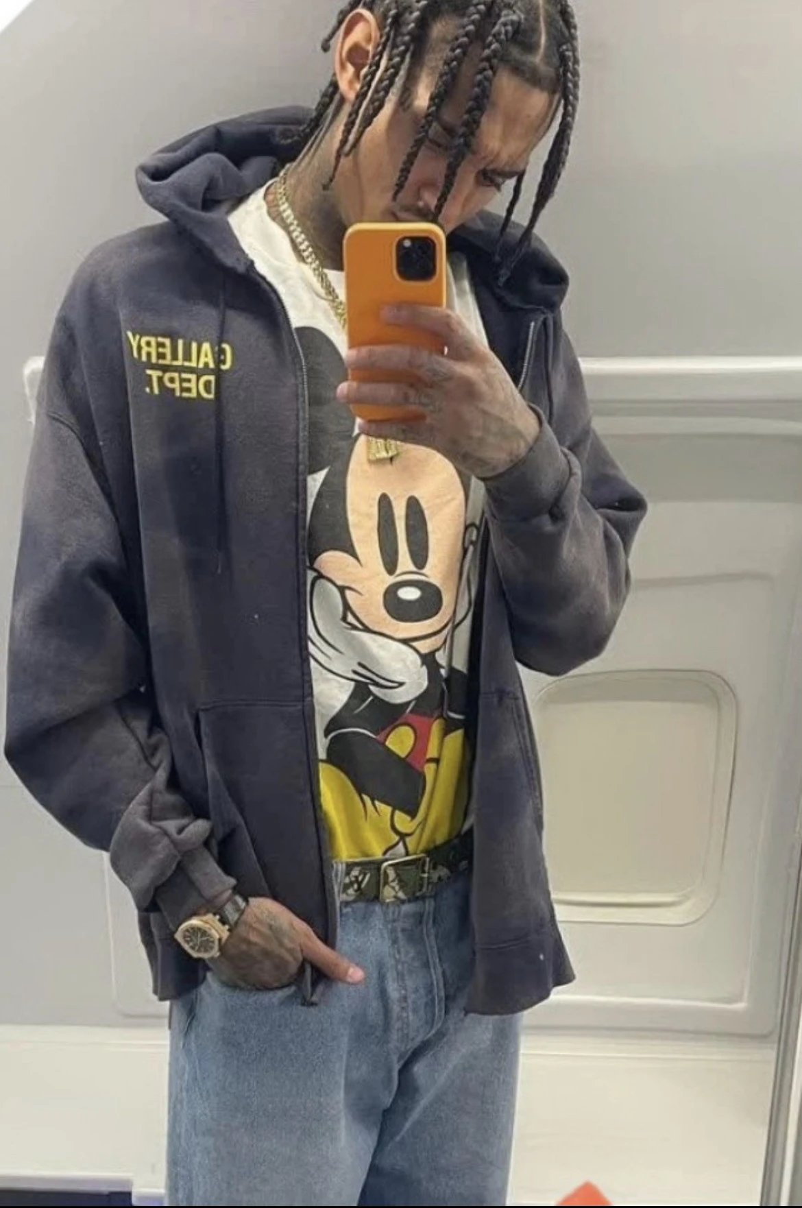 Vintage Tie-Dye Zip Hoodie in Midnight - Gallery Image 4 - Detailed View