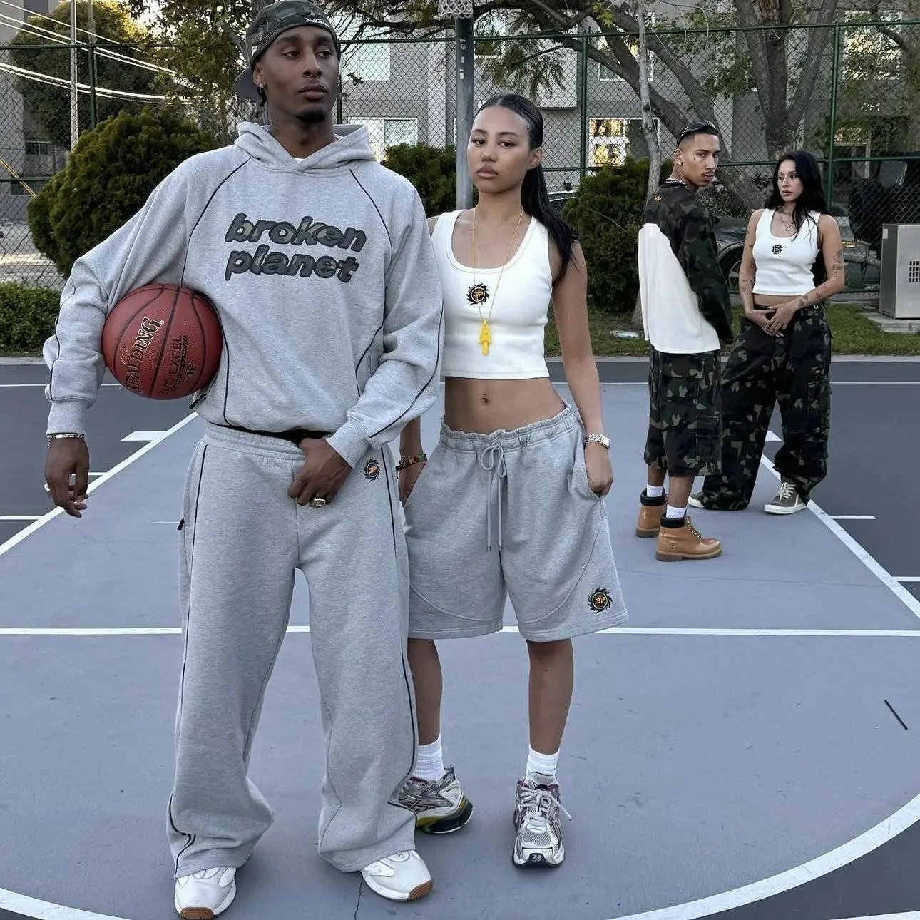 Broken Planet Hoodie Set Grey - Gallery Image 2 - Detailed View