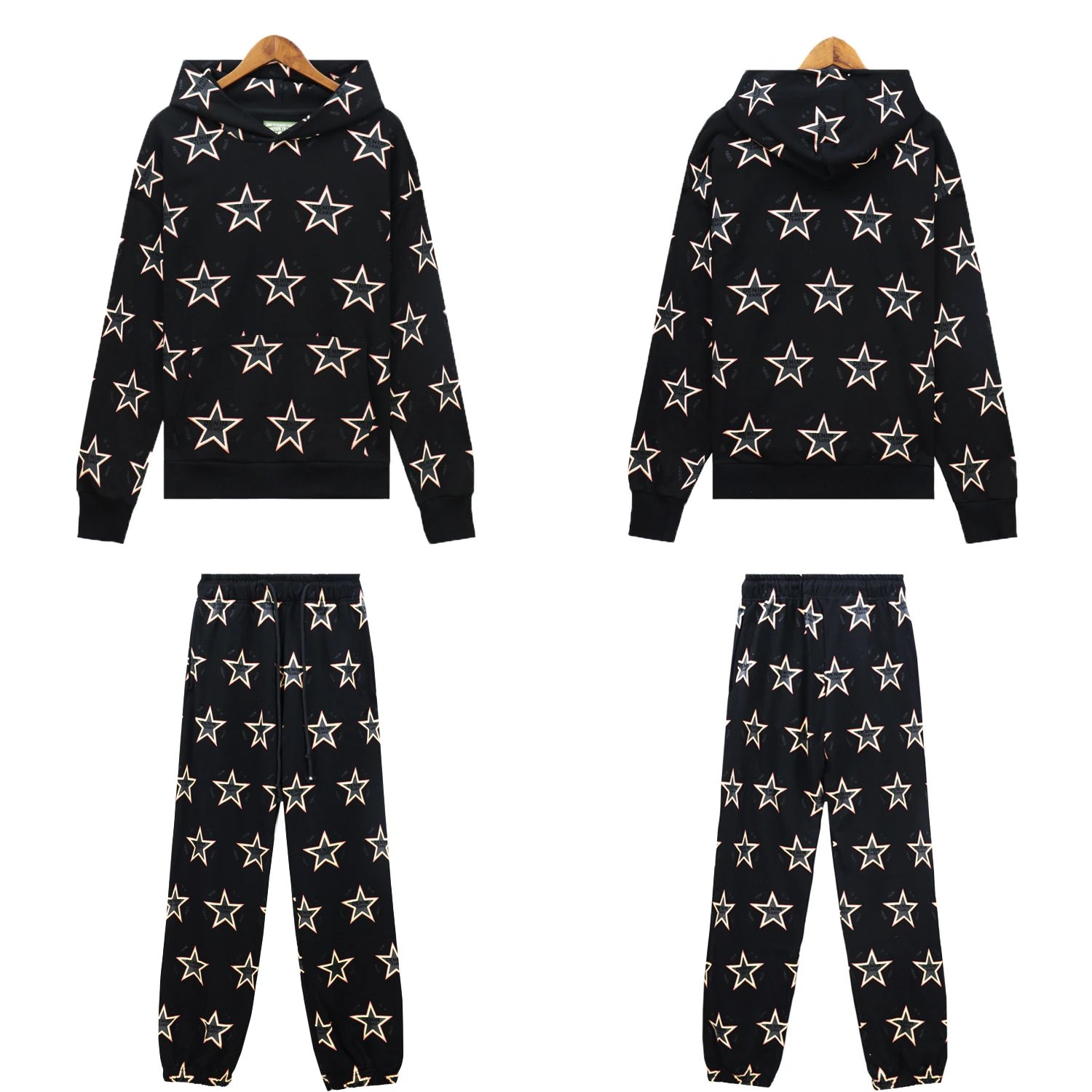 Star Print Tracksuit Mocha - Gallery Image 5 - Detailed View