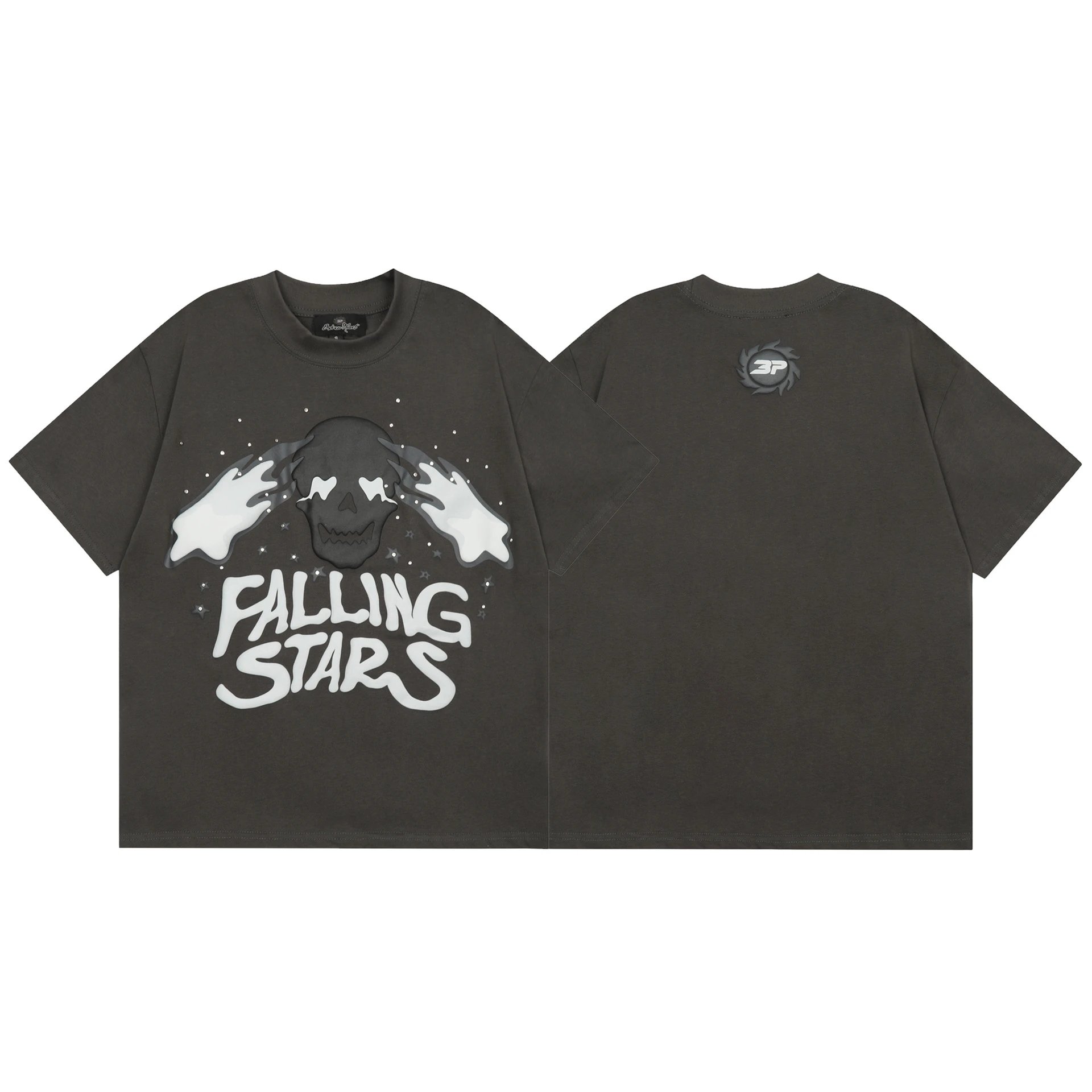 Broken Planet Skull Graphic Tee Grey - High Quality Product Image - Cnfans