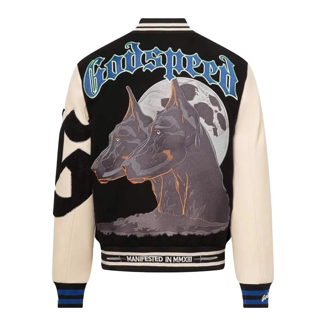 Varsity Jacket, Noir Ivory - Gallery Image 1 - Detailed View