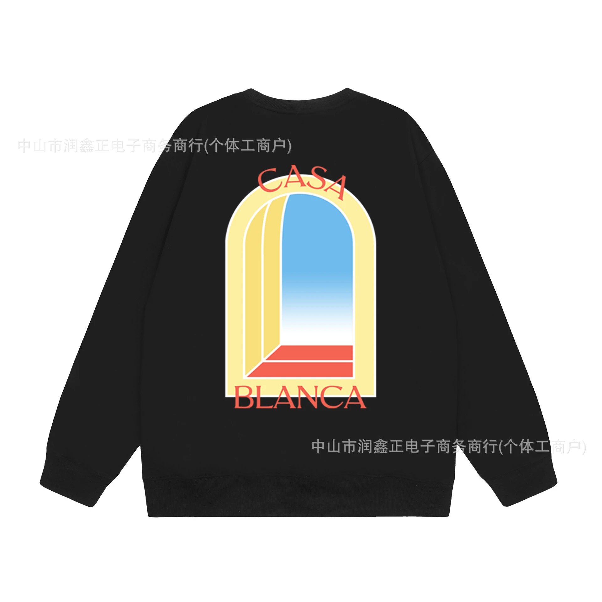 Geometric High-Street Sweatshirt Midnight Black - casa - Cnfans - $27.10