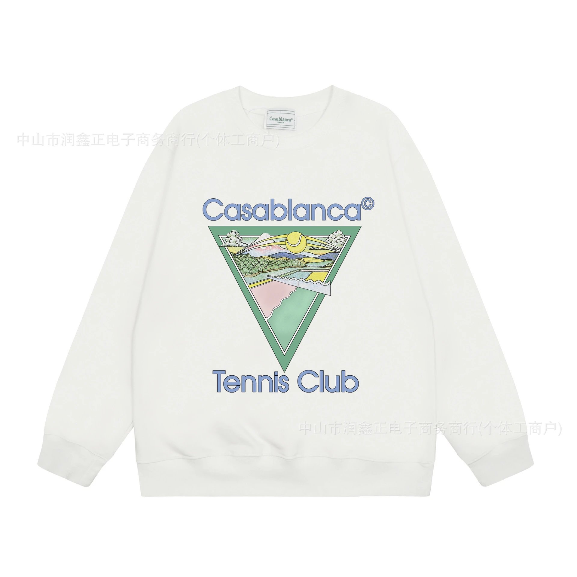 Geometric Streetwear Cotton Sweatshirt Ivory - casa - Cnfans - $27.10