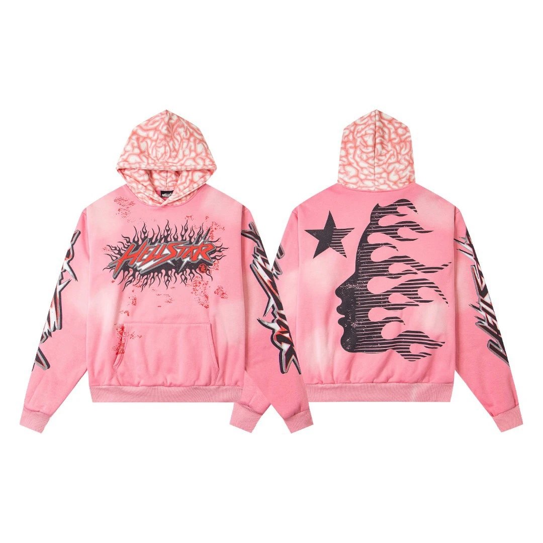 Washed Fleece Hoodie in Blush - Hellstar - Cnfans - $40.00