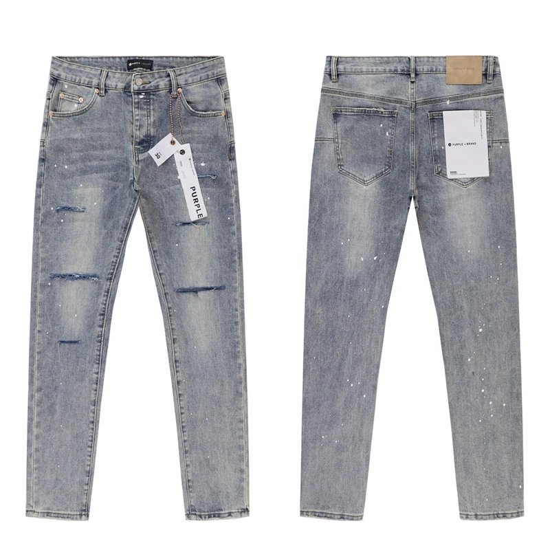 Vintage Distressed Denim Pants - Slate - Purple Brand - Cnfans - $35.48