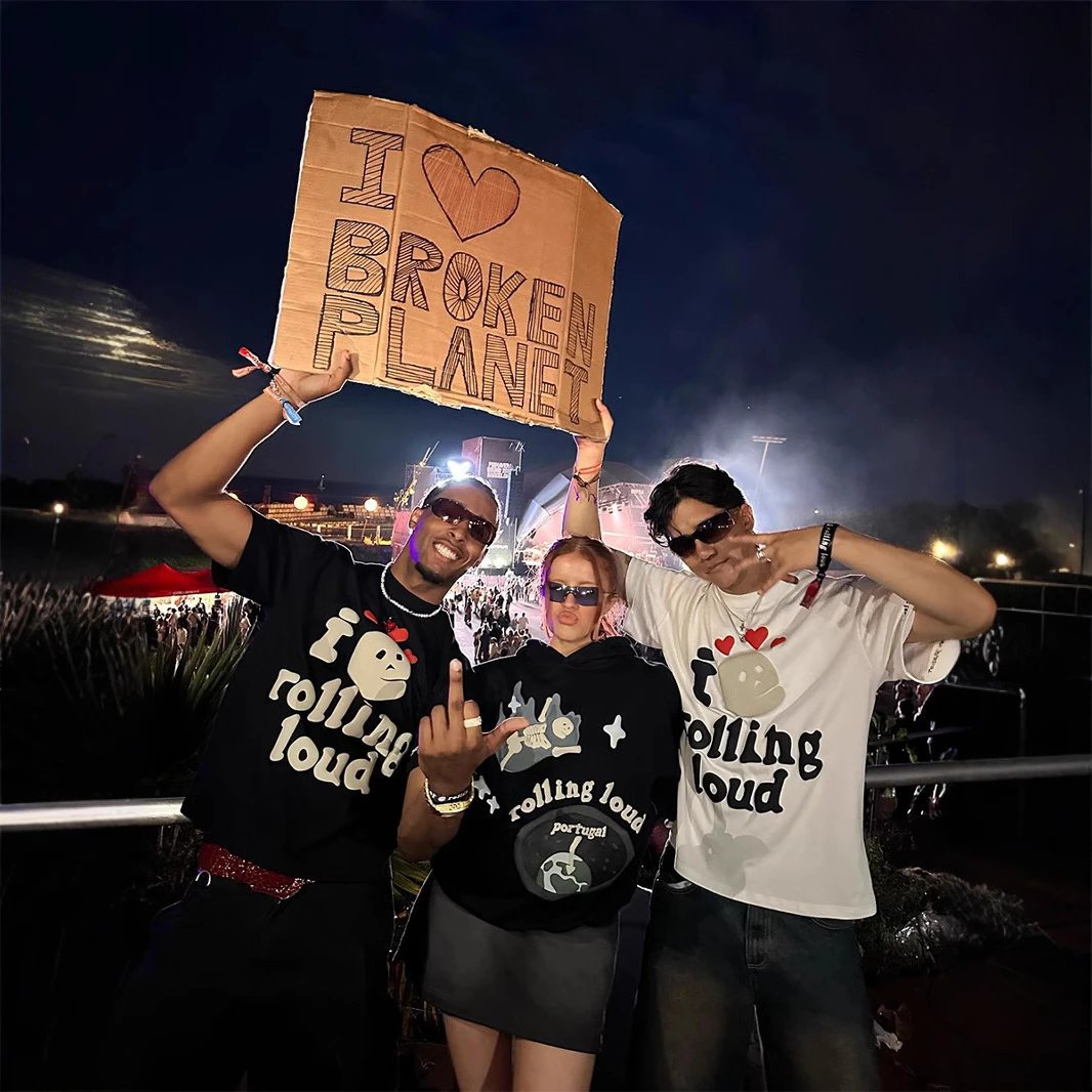 Broken Planet Foam Graphic Tee White - Gallery Image 2 - Detailed View