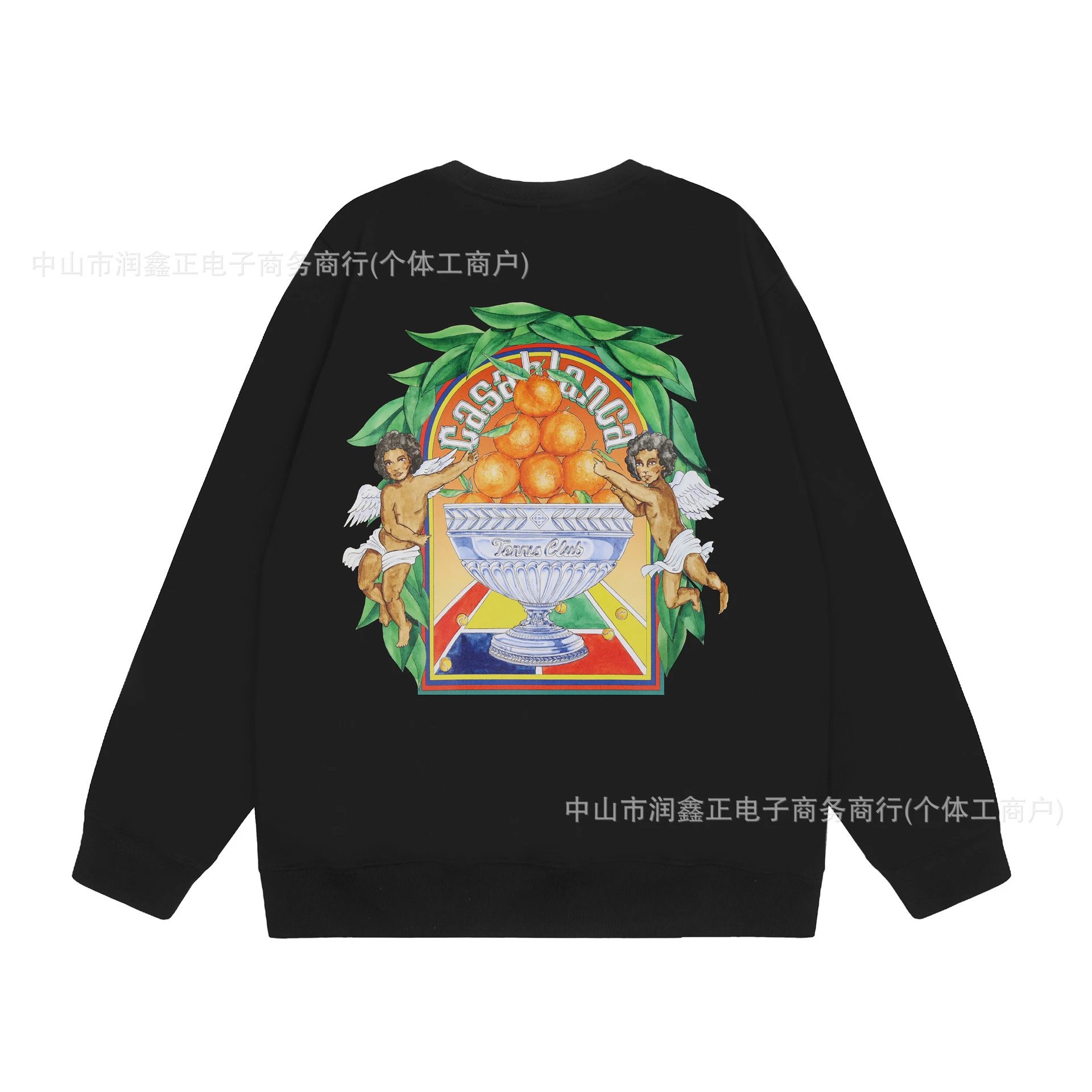 Geometric Crewneck Hoodie Black - casa - Cnfans - $27.10