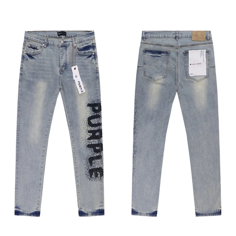 Distressed Paint Wash Denim Pants Azure - Gallery Image 5 - Detailed View