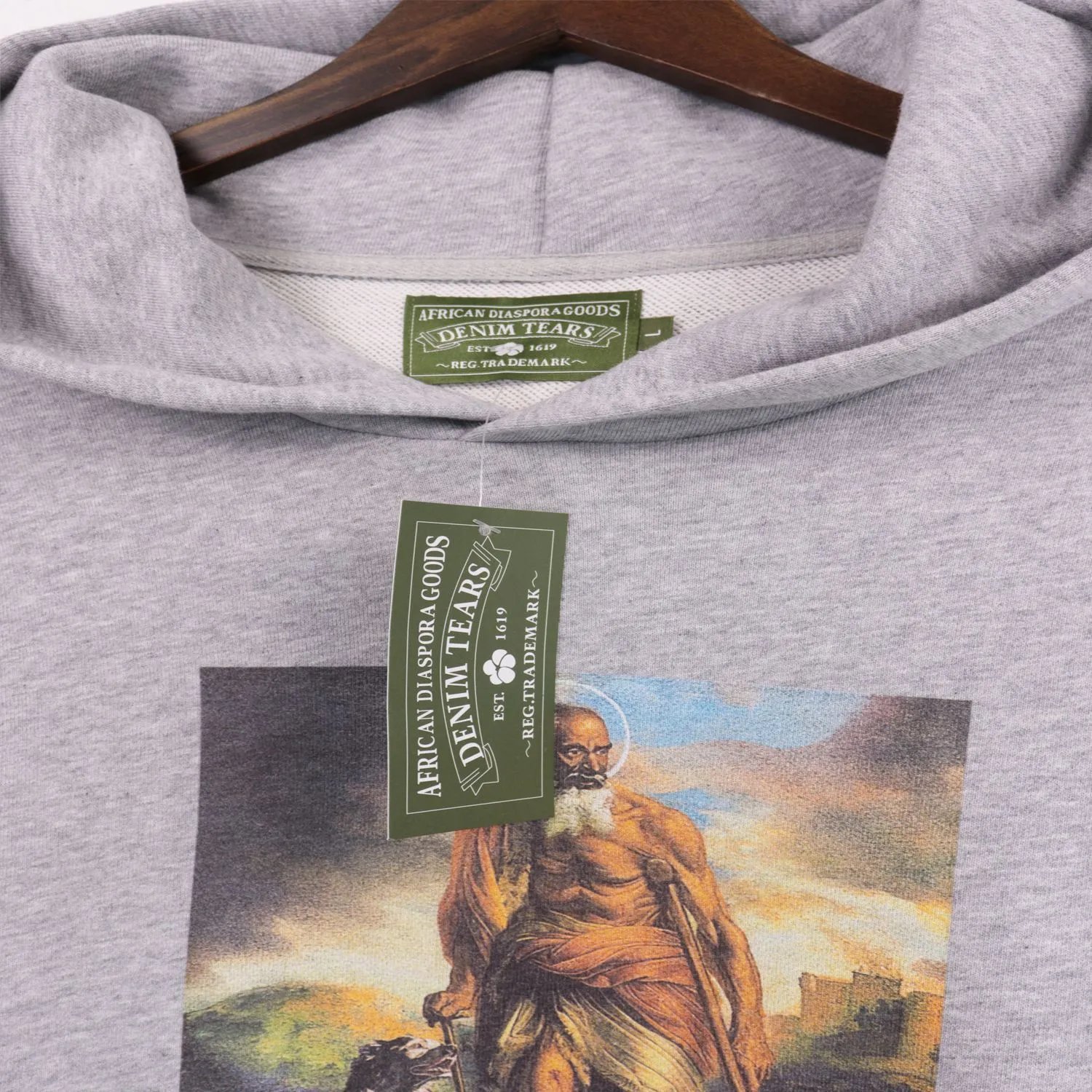 High Street Cotton Hoodie in Charcoal - Gallery Image 4 - Detailed View