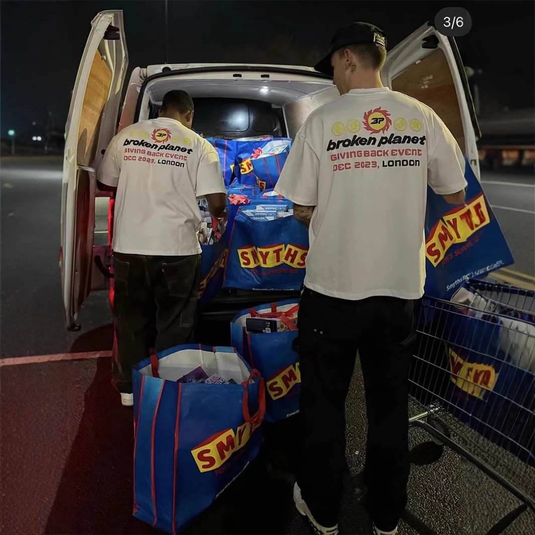 Broken Planet Foam Graphic Tee White - Gallery Image 4 - Detailed View