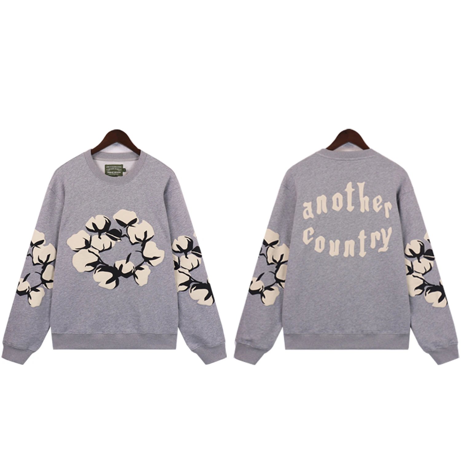 High Street Cotton Sweatshirt Azure - Gallery Image 4 - Detailed View