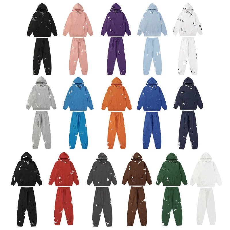 Distressed Cotton Hoodie Set Midnight Navy - Related Product - Cnfans