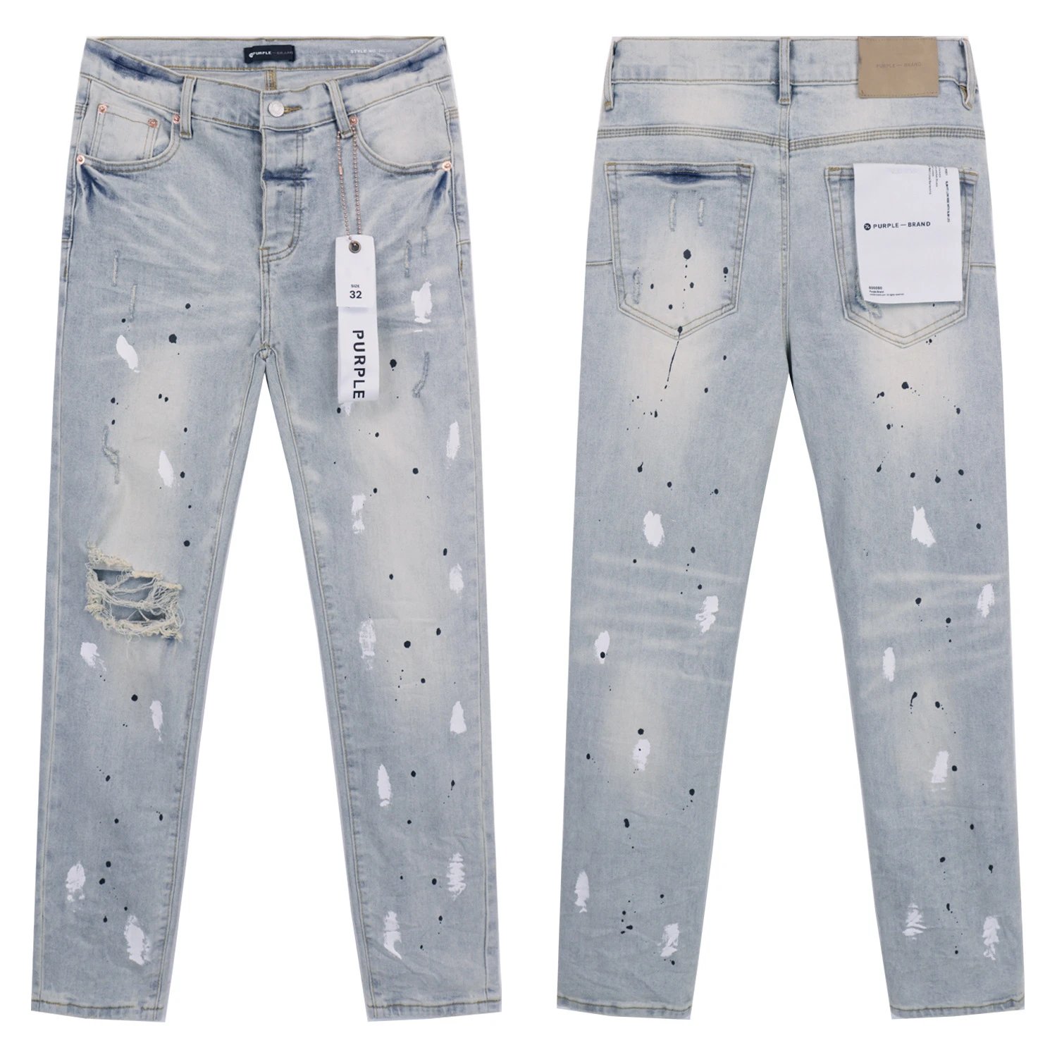 High Street Distressed Denim Pants in Slate - Related Product - Cnfans